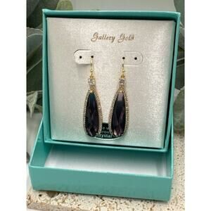 Swarovski New in Box Gold Purple Crystal Dangle Earrings Jewelry
